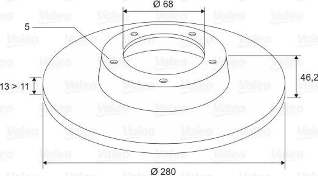 Valeo 186408 Disque de frein haute performance OE 8D0615301A robuste