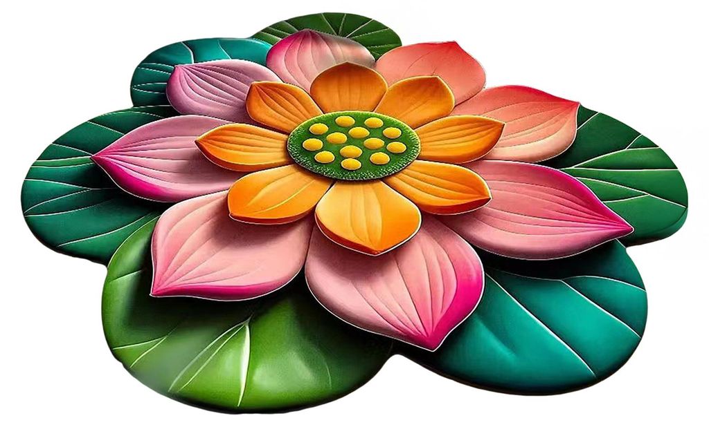 Bodenmatte aus Plüsch und Kieselgur mit floralem 3D-Blumenmuster und optischer Täuschung, rutschfest, saugfähig, für Zimmer, Schlafzimmer, Eing...