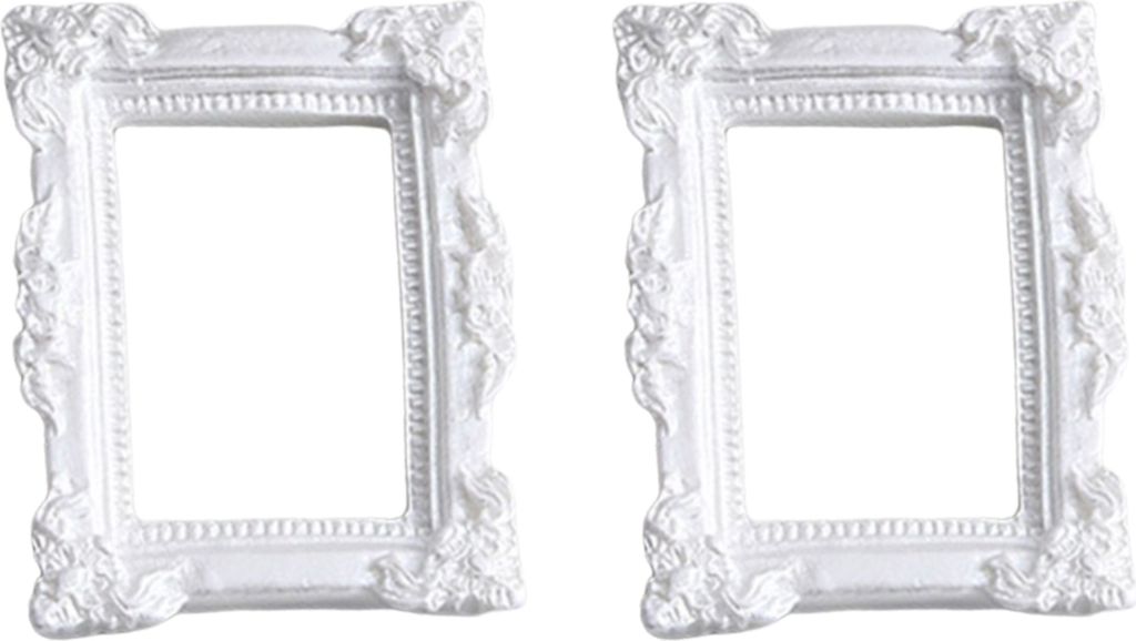 2pcs Photo Frames Anti-deformiertes Vintage-Harz-europäischer Stil Mini Bilderrahmen Hintergrunddekoration für Geschenk-G