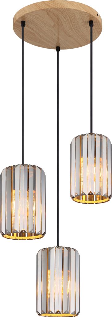 Globo Lighting|Hängeleuchte Metall holzoptik, 3x E27