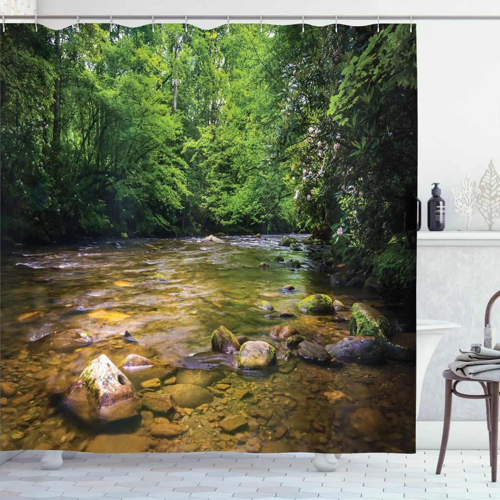 ABAKUHAUS Tenda da doccia Appalachian, fiume Oconaluftee nel Parco Nazionale delle Great Smoky Mountains, 175 x 180 cm, verde limone grigio antracite
