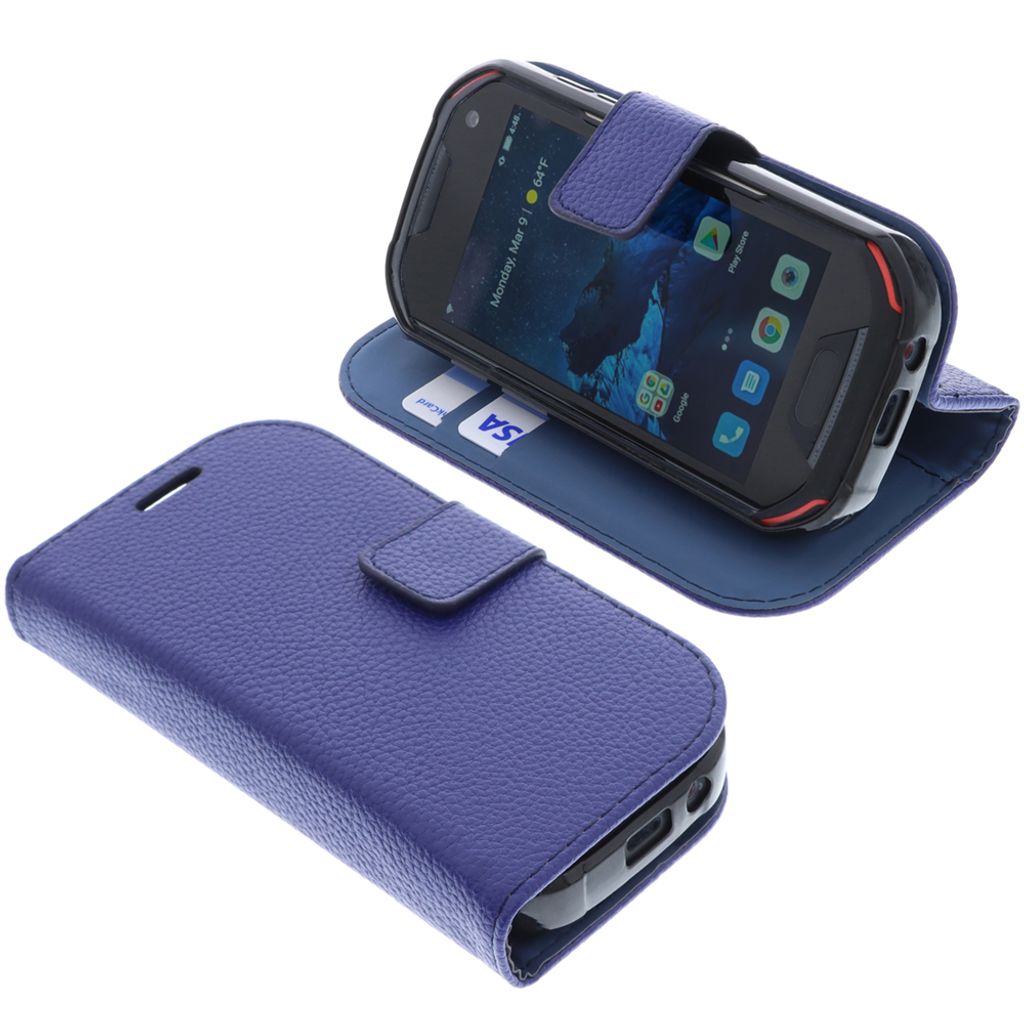 foto-kontor Tasche kompatibel mit Unihertz Atom XL Book Style blau Schutz Hülle Buch