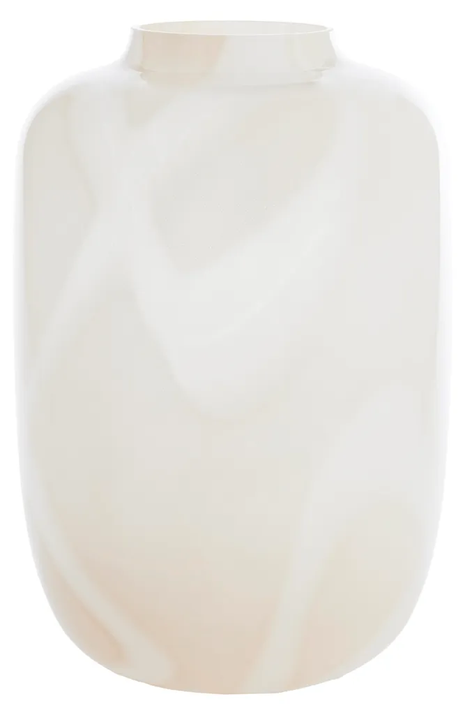 Grand vase NAYORO en teinte corail chaud Ø31x42 cm pour salon moderne