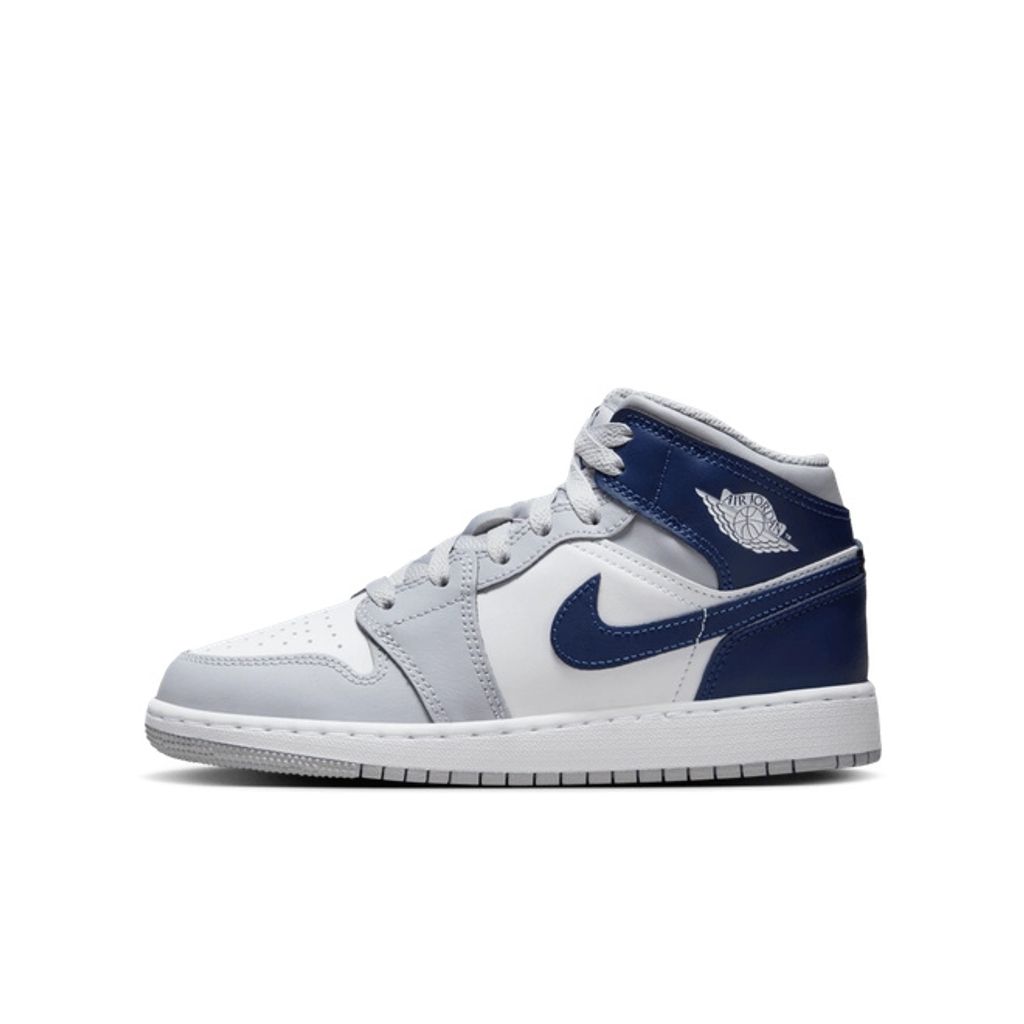 Nike Jordan 1 Mid White Midnight Navy Wolf Grey Trenerzy Zdjęcie produktu 