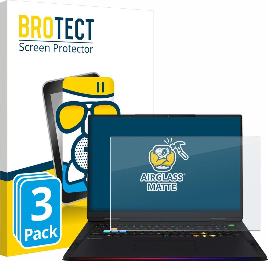 3x BROTECT Entspiegelungs Schutzglas für MSI Raider A18 HX Schutzfolie Panzer Folie Glas Display Schutz matt
