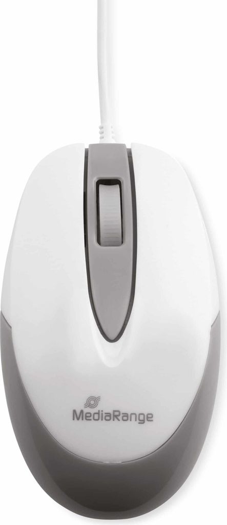 MediaRange Maus USB 2.0 3 Tasten, kompakt wei/grau