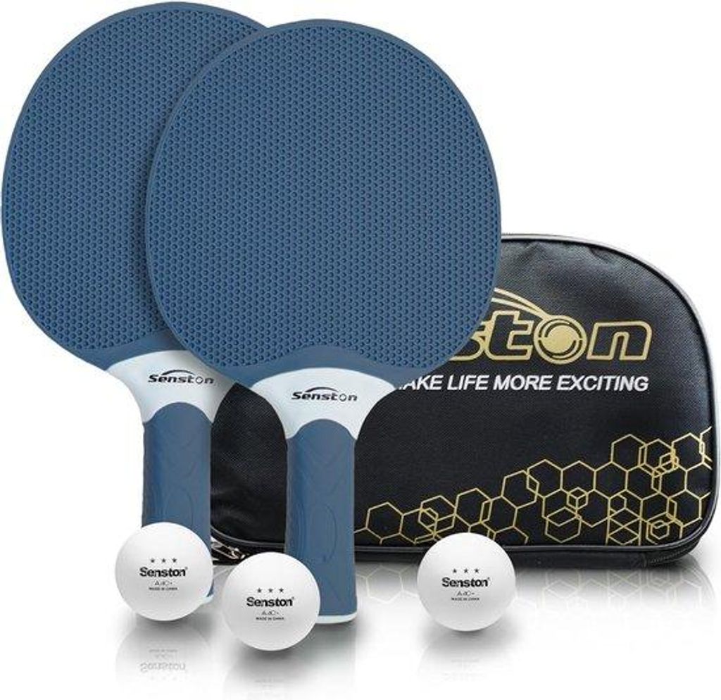 Tischtennisschläger-Set, professionelles Tischtennisschläger mit 3 Bällen, Tischtennis-Paddelset aus Gummi