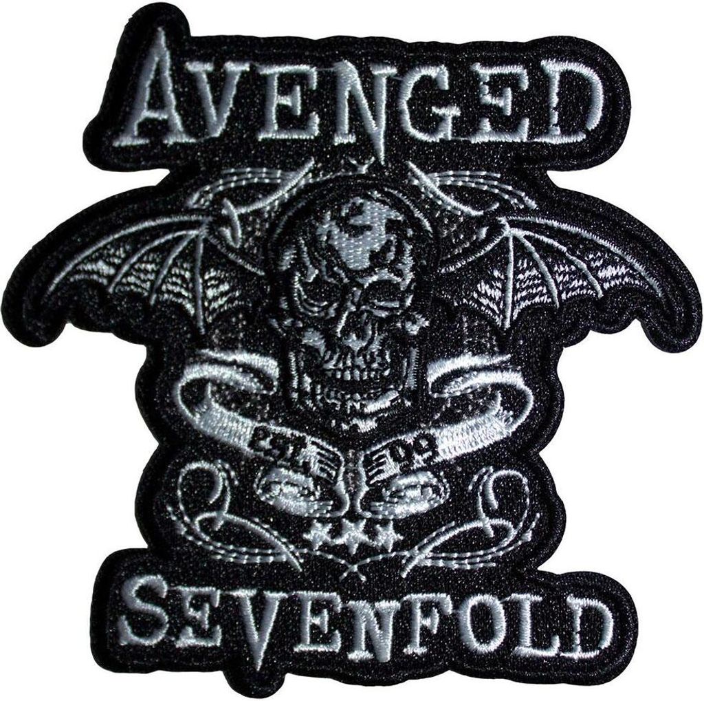 Avenged Sevenfold - Ausschnitt - Aufnäher zum Aufbügeln "Deathbat Banner" RO13663 (Einheitsgröße) (Schwarz)