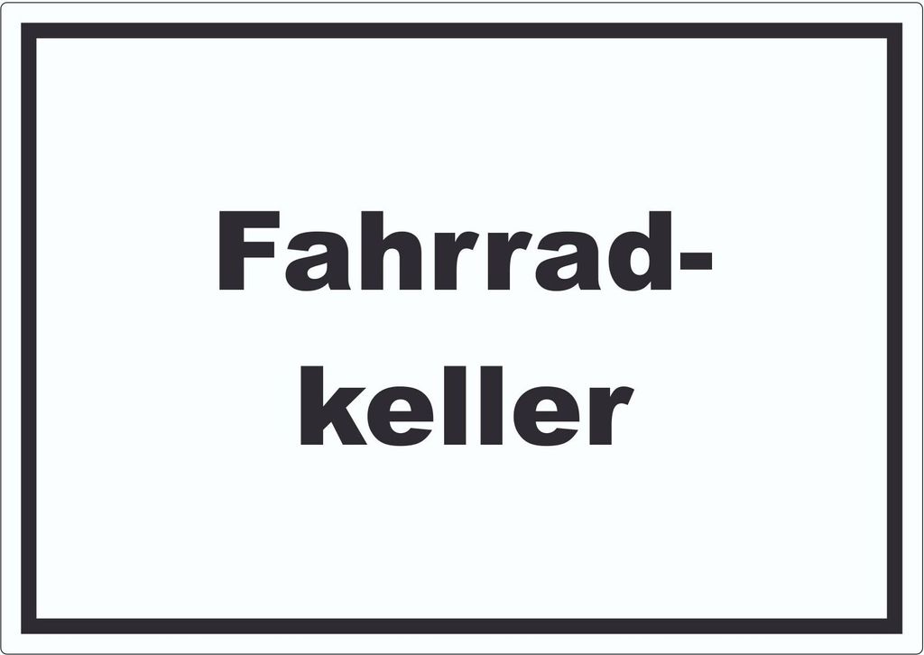 Fahrradkeller Aufkleber mit Text Rad Bike waagerecht A6 (105x148mm)