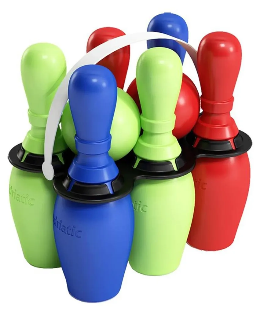 Jeu de quilles multicolores 8pcs en plastique résistant et ultra léger
