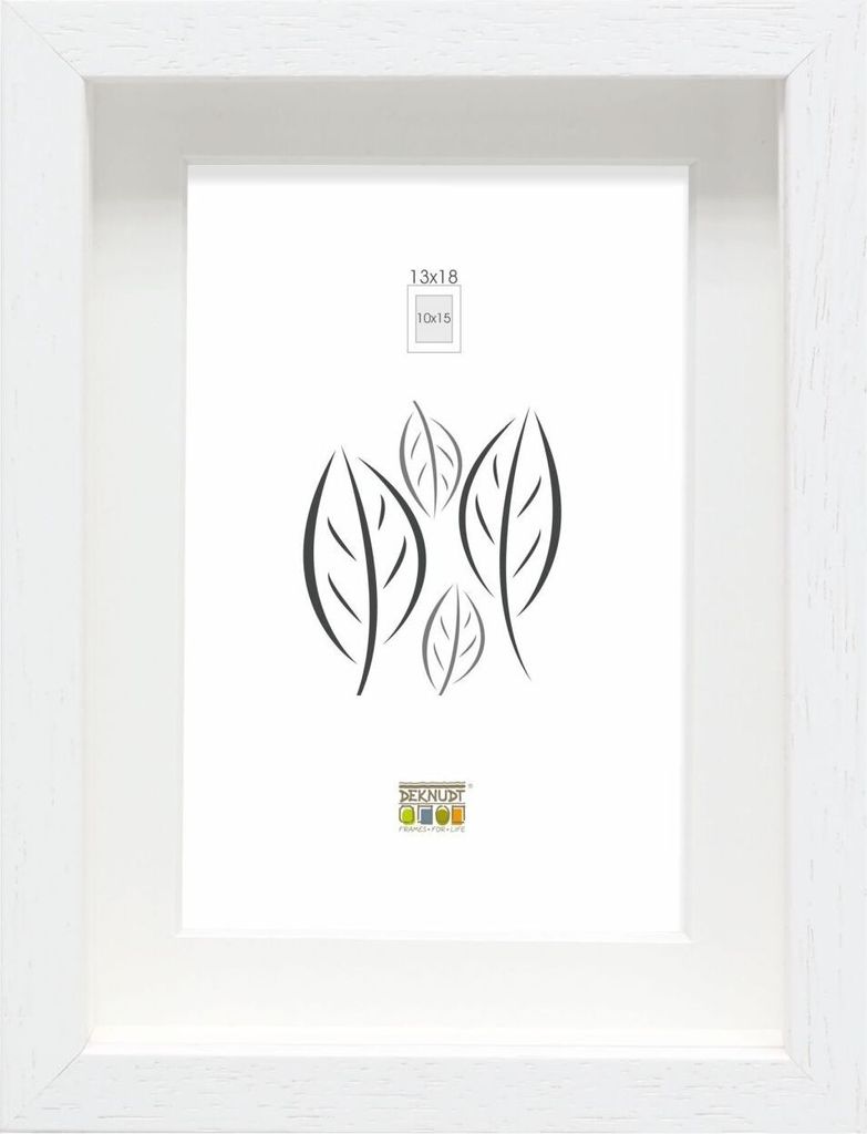 Deknudt Bilderrahmen mit Passepartout weiß Holz 30x40 cm oder 20x30 cm S223K