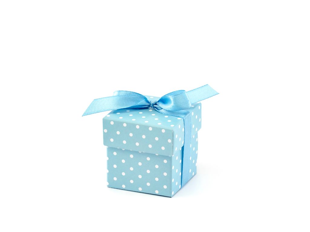 Blaue gepunktete Geschenkboxen 10 Stück Produktbild 