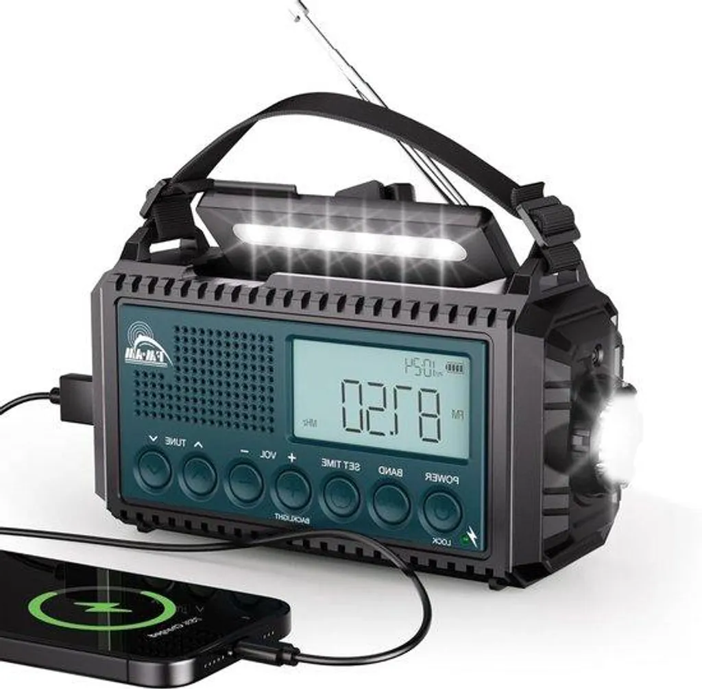 Radio d'urgence S-120 avec batterie 12000 mAh et lampe torche LED