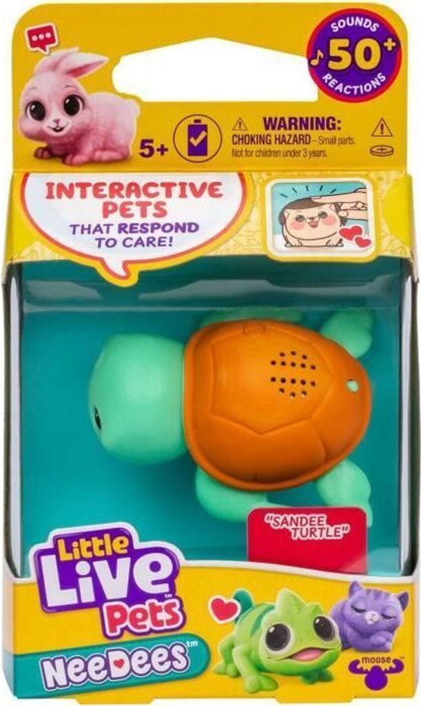 Interaktives Taschenhaustier Little Live Pets Needees Moose Toys, 50+ Sounds & Reaktionen, Zufälliges Plüschtier Modell