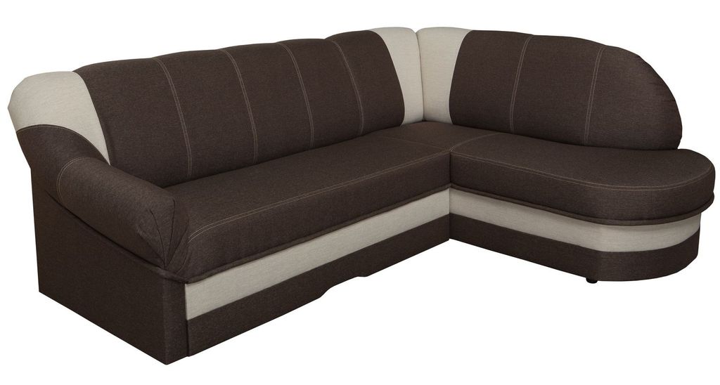 Schlafsofa POPPI mit Stauraum – dunkelbraun/beige, rechts