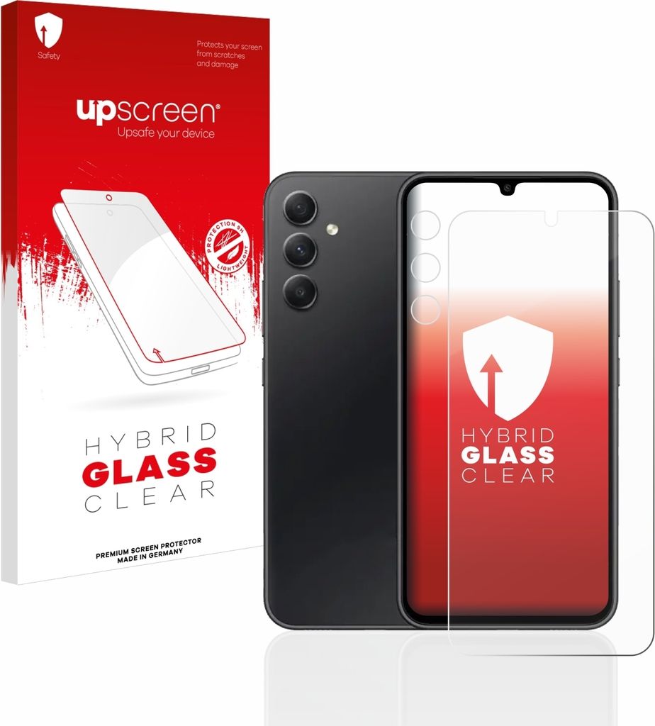 upscreen Schutzglas für Samsung Galaxy A34 5G (Display+Kamera) Schutzfolie Panzer Folie Glas Display Schutz klar