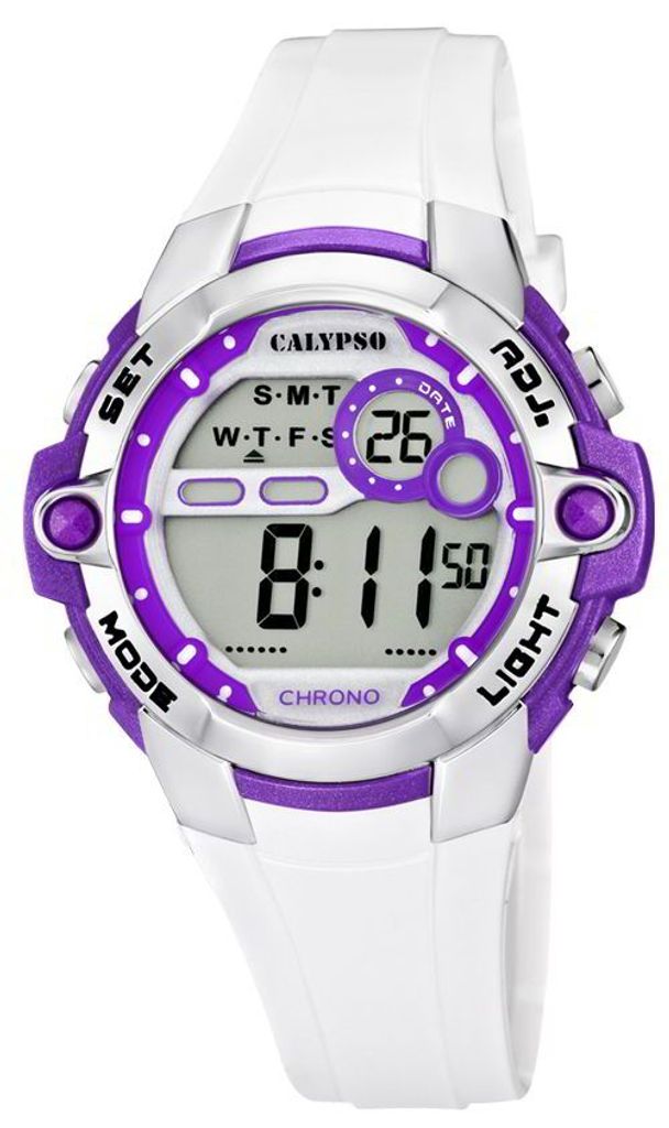 Digitaluhr Calypso by Festina Damen Uhr K5617/3 Armbanduhr lila weiß