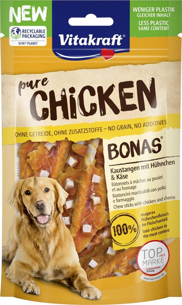 Vitakraft Chicken Bonas, Snacks, Hund, Huhn, 80 g, Zuckerfrei