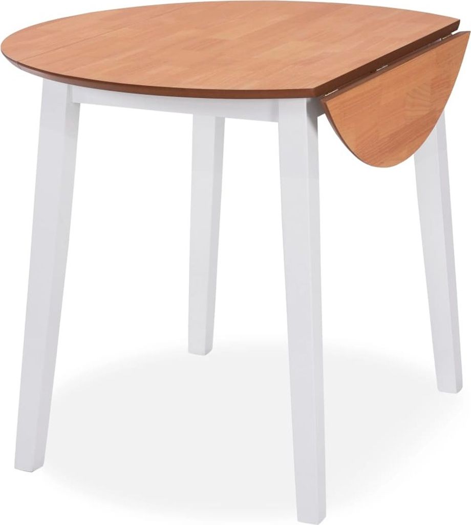 vidaXL Jedálenský stôl rozkladací okrúhly MDF biely Obrázok produktu 2