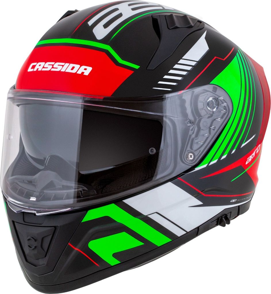 Integralhelm Schutzhelm Crosshelm Cassida AERO DROME black red green Größe 2XL