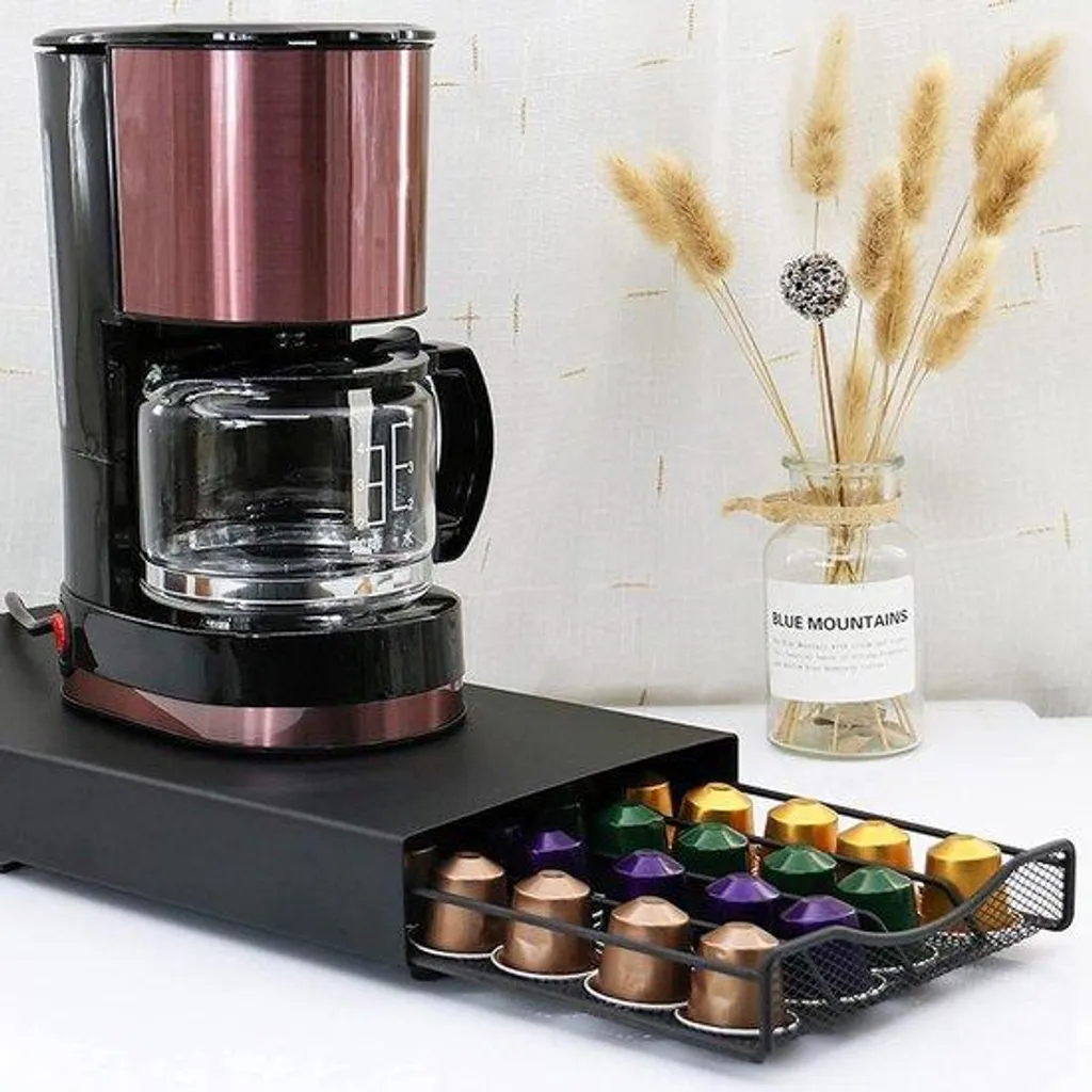 Rangement capsules café pour cuisine et bureau capacité 40 pièces noir