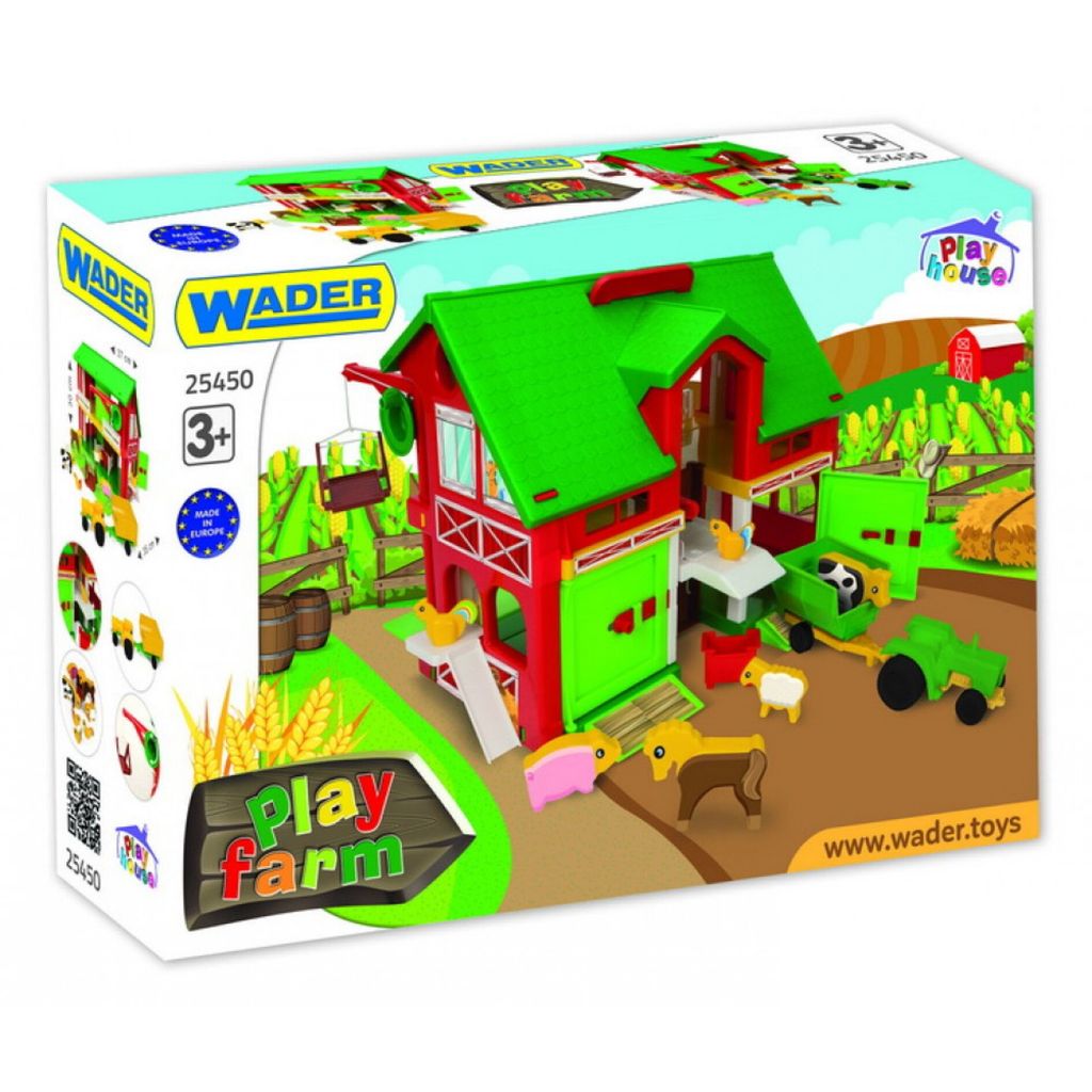 Wader 25450 Spielhaus Farm mit Traktor und Figuren