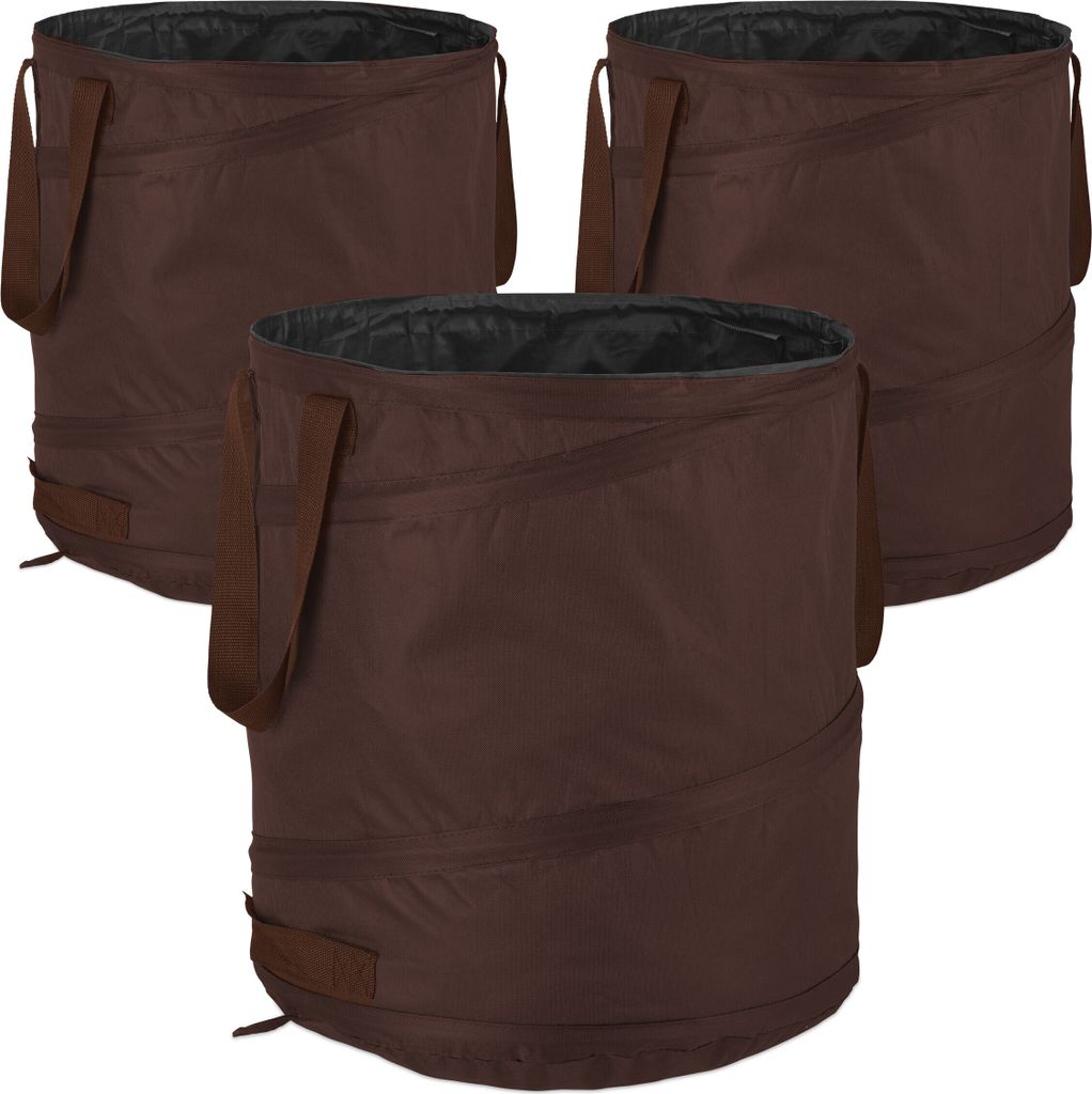 Relaxdays Laubsack, selbstaufstellend, 3er Set, 85 L, Pop Produktbild 