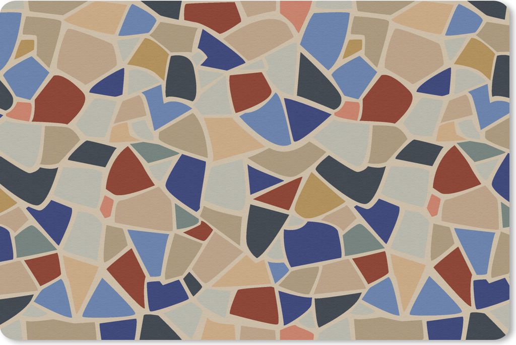 MuchoWow Schreibtischunterlage Mittelmeer - Mosaikmuster 60x40 cm - XXL Mauspad - Großes Mauspad