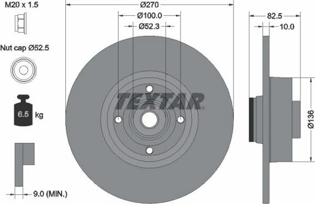 Disque de Frein Arrière Megane et Scenic - Qualité OE Textar 92154503