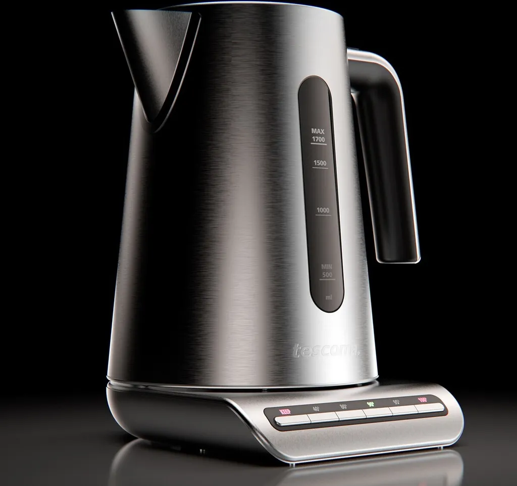 Bouilloire électrique à température réglable en inox 1,7L Tescoma