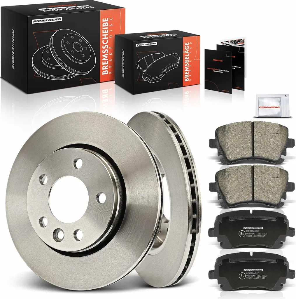 Frankberg 2x Disques de Frein et 4x Plaquettes Arrière pour VW Transporter T5/T6
