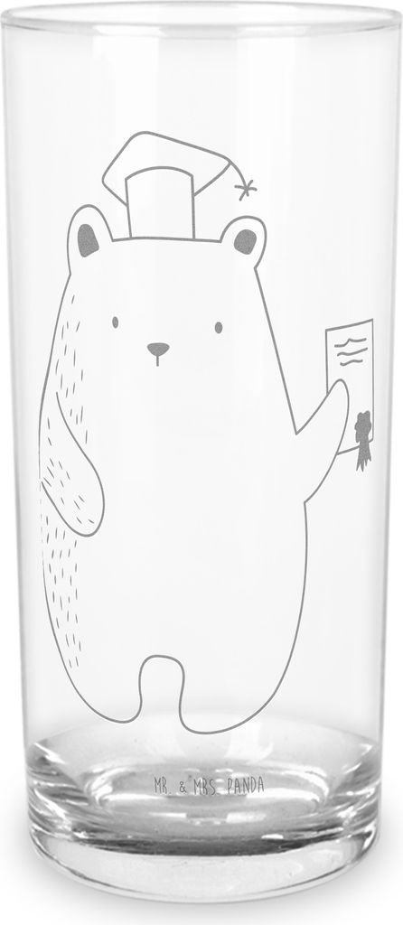Mr. & Mrs. Panda Glas Bär Prüfung 400 ml - Transparent - Geschenk, Bestanden, Cocktailglas, Abitur, Zeugnis, Longdrinkglas, Abschluss, Teddy, Abs...