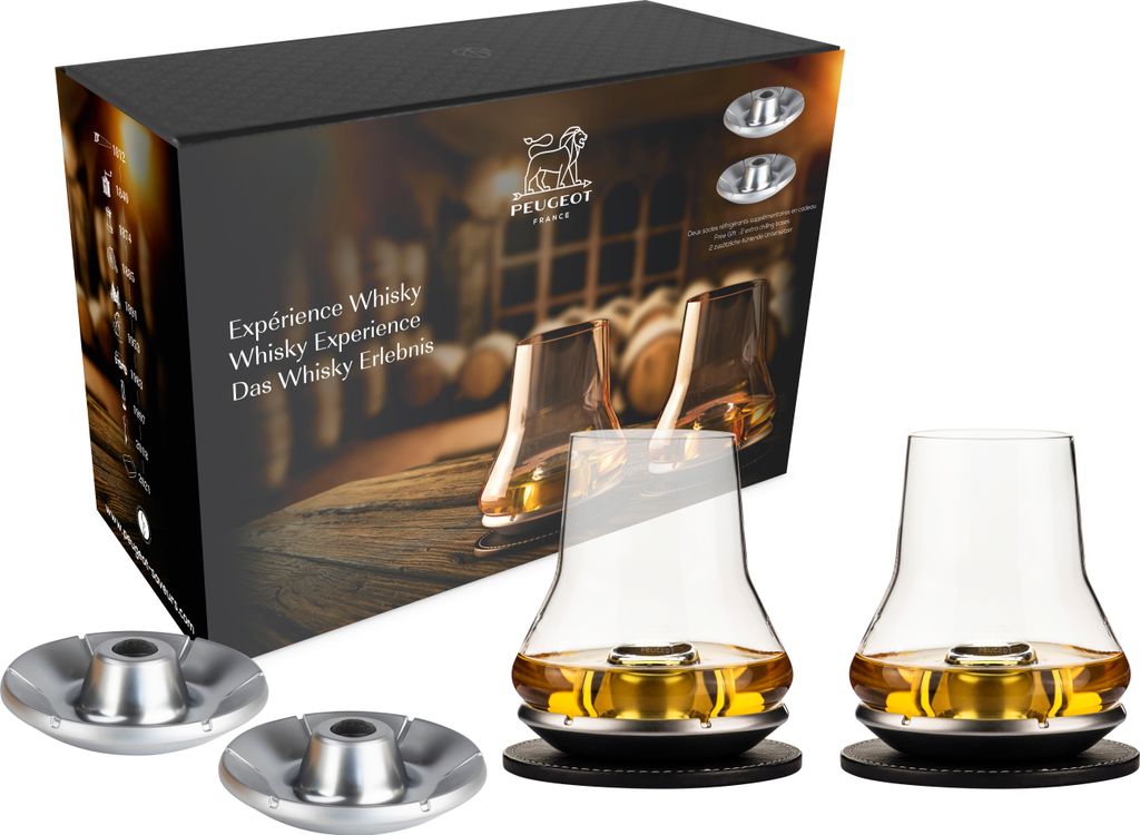 PEUGEOT Geschenkset EXPÉRIENCE Whisky Tasting Verkostungsset Gläser Kühlsockel