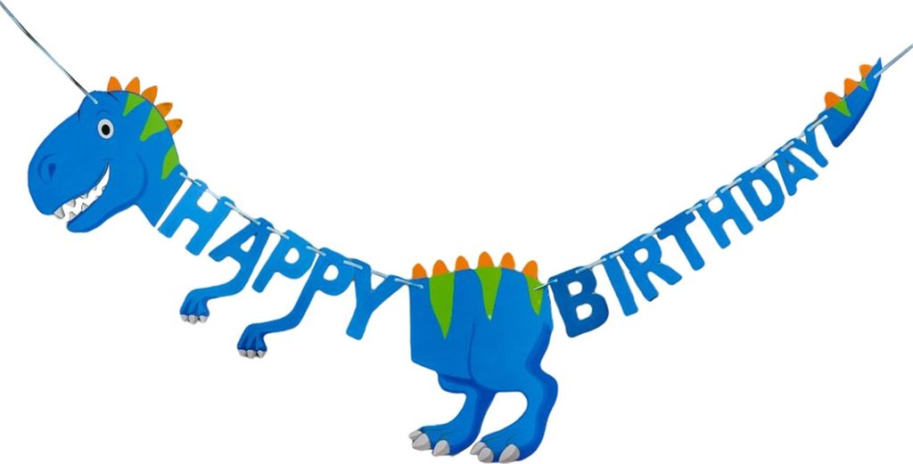 Banner Flagge kreative Feiern von fadellosen Cartoon Dinosaurier -Themen -Banner -Dekoration für Zuhause-Blau