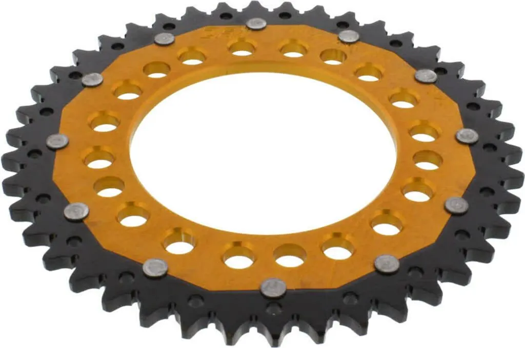 Couronne arrière ZF 42 dents double métal 525 noir or pour Honda CBR