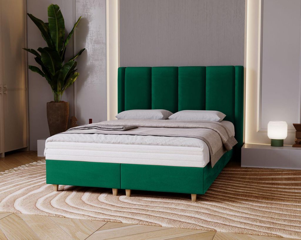 Gepolstertes Einzelbett 120x200 KENBRIDGE - grün