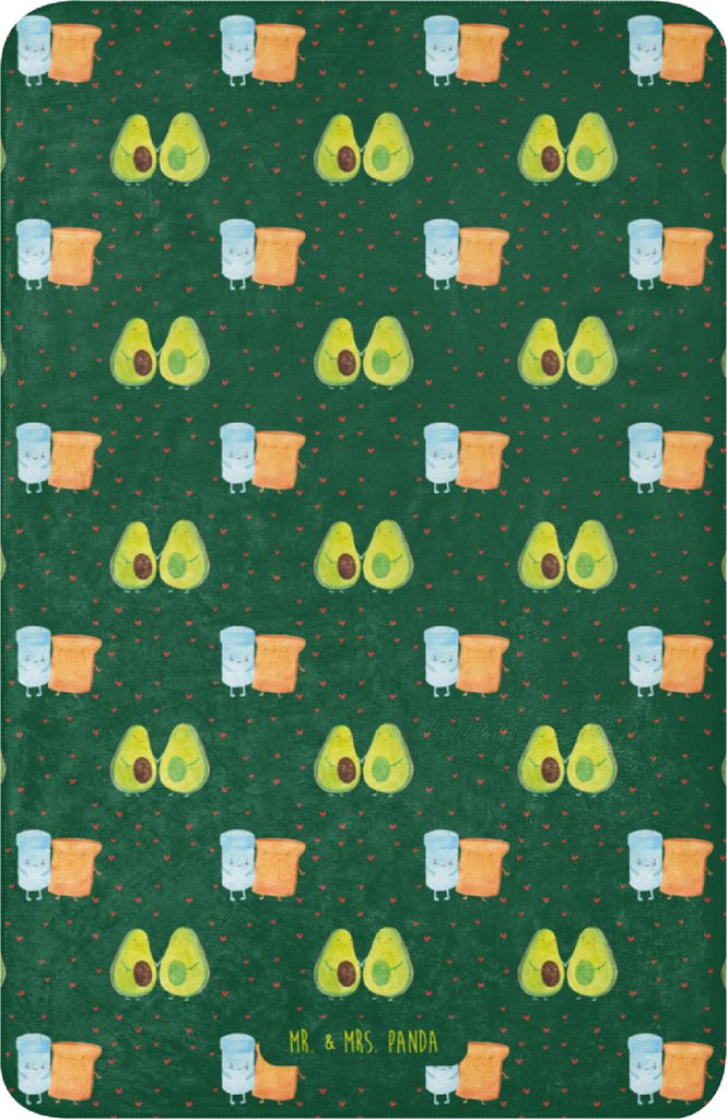 Mr. & Mrs. Panda Decke Avocado Pärchen 100 x 150 cm - Grün - Geschenk, Heimdecke, Liebe, Hochzeit, Kinder, Kuscheldecke, Tagesdecke, Plaid, Famil...