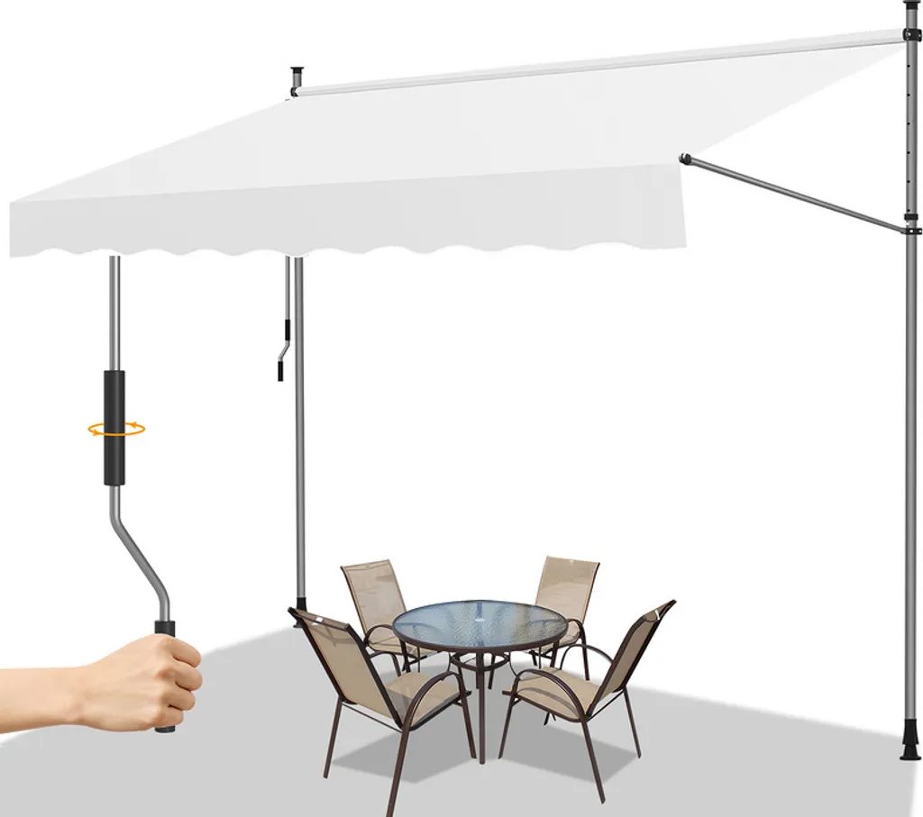 Jiubiaz tenda da sole a morsetto tenda da sole retrattile tenda da sole protezione solare balcone senza foratura 400x120cm