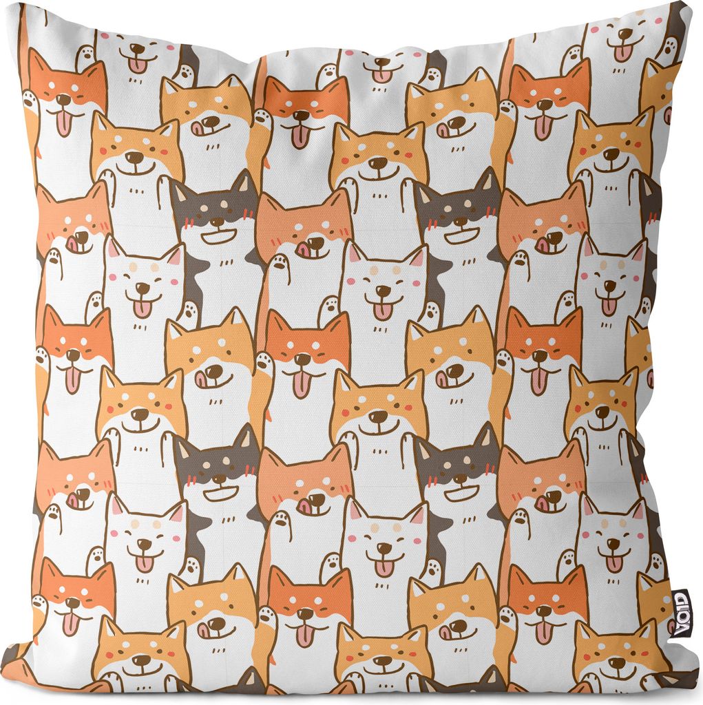 VOID Shiba Inu Hund Cartoon Kissenbezug Kissenhülle sofa couch wohnzimmer dekoration wasserfest Outdoor Kissen bezug deko