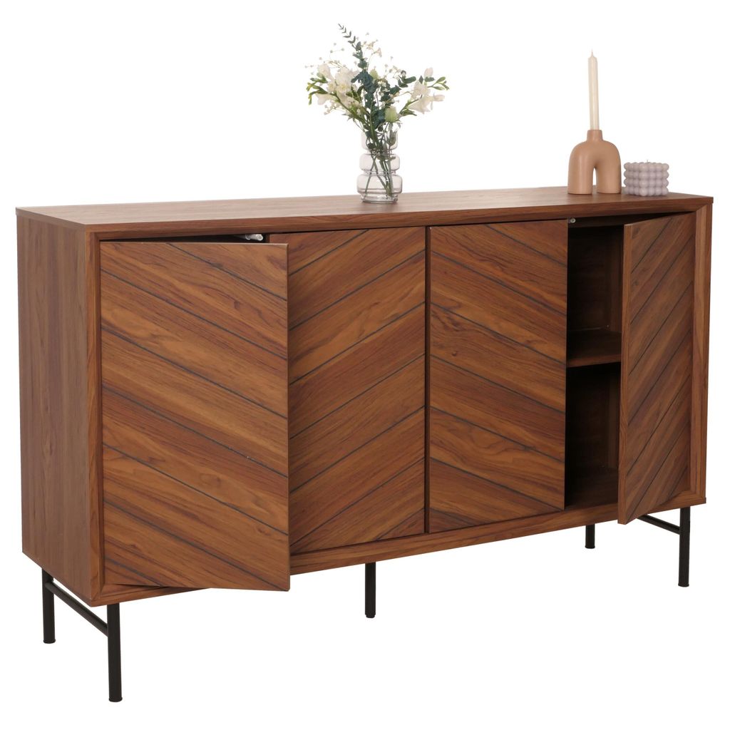 Sideboard MCW-M50, Schrank Kommode Highboard Anrichte, Massiv-Holz Mango 94x151x40cm braun