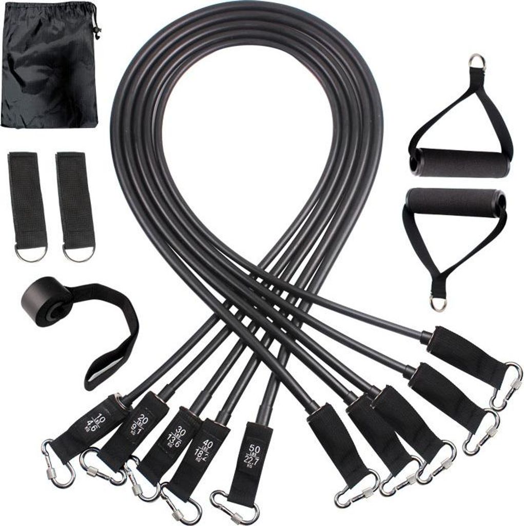 INF 11-teiliges Widerstandsband Set 150 lbs, TPE, für Fitness und Training