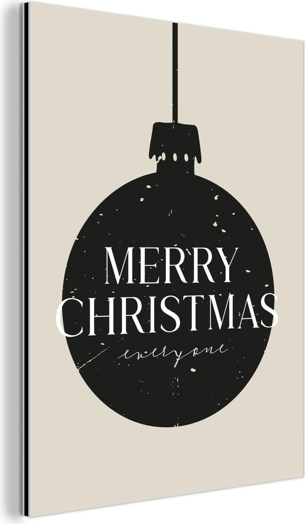 MuchoWow Wanddekoration Metall Metallbild Wandkunst 30x40 cm Weihnachtskugeln - Japandi - Weihnachten - Schwarze Kugeln MuchoWow Aluminium Gemälde...