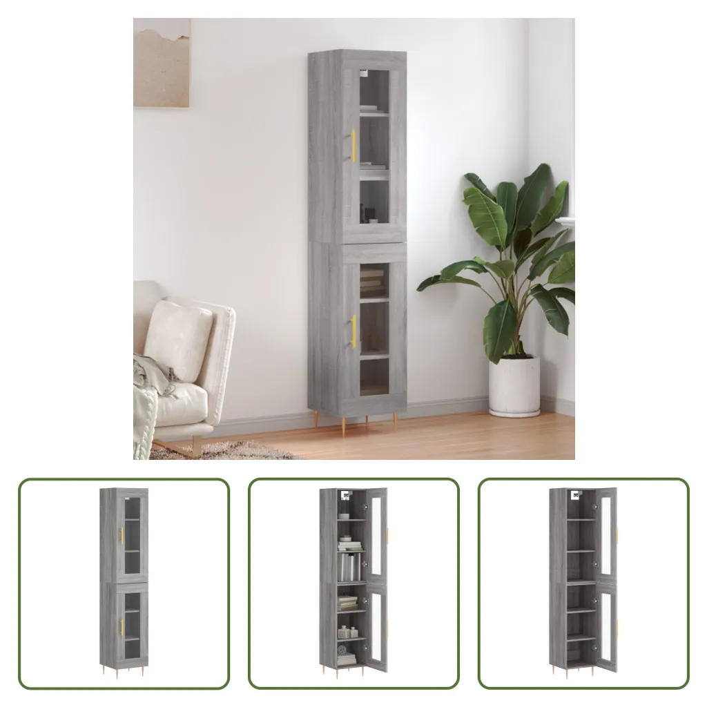 Mobile Alto Grigio Sonoma 34.5cm - Colonna Dispensa The Living Store