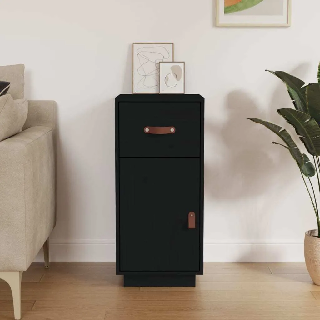 Maison Exclusive - Credenza nera 34x40x75 cm in legno massello di pino