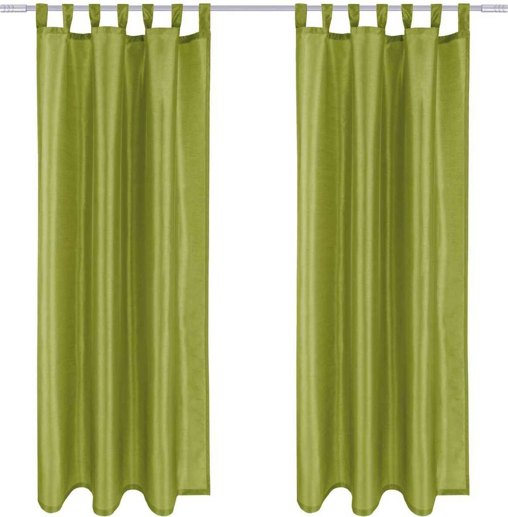 Gardine Alessia im 2er Pack blickdicht mit Schlaufen, Maße: 140x245cm, Farbe: Grün