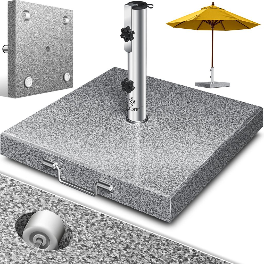 KESSER® Granit Sonnenschirmständer mit Edelstahlrohr, Produktbild 
