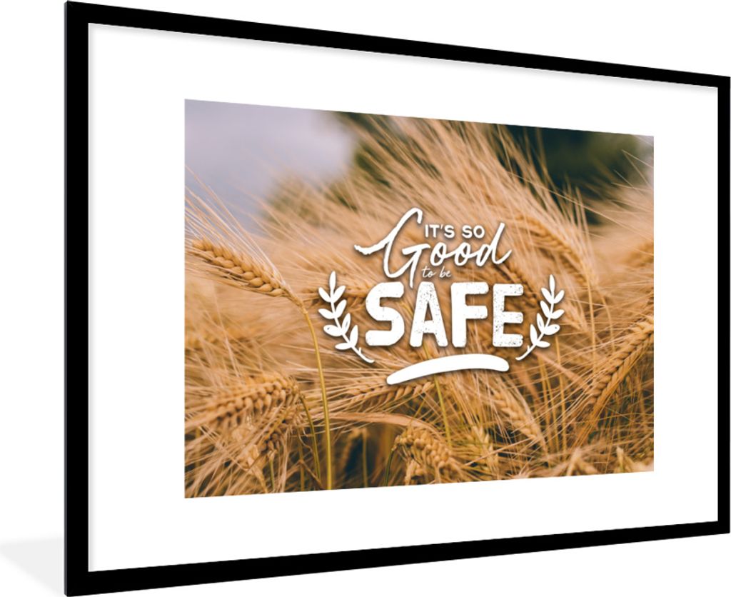 MuchoWow MuchoWow Gerahmtes Poster Es ist gut, sicher zu sein" - Zitate - Sprichwörter 90x60 cm - Poster mit zchwarzem Bilderrahmen - Wanddeko...