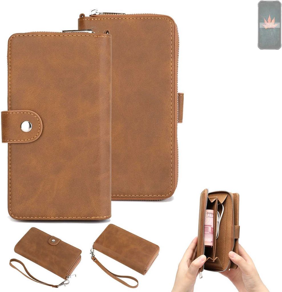 K-S-Trade Handyhülle Schutzhülle kompatibel mit iiiF150 Air1 & Portemonnee Tasche Handytasche Case Etui Geldbörse Wallet braun (1x)
