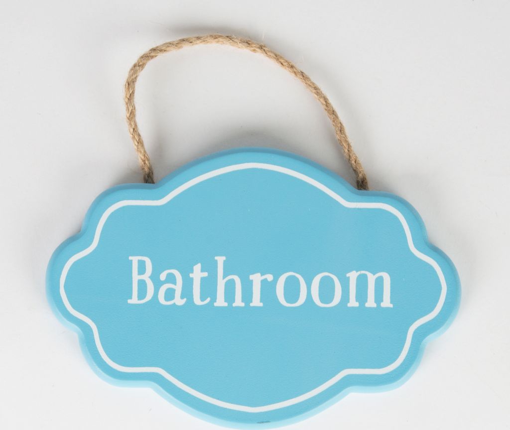 Sass & Belle Türschild "Bathroom" aus Holz für die Produktbild 
