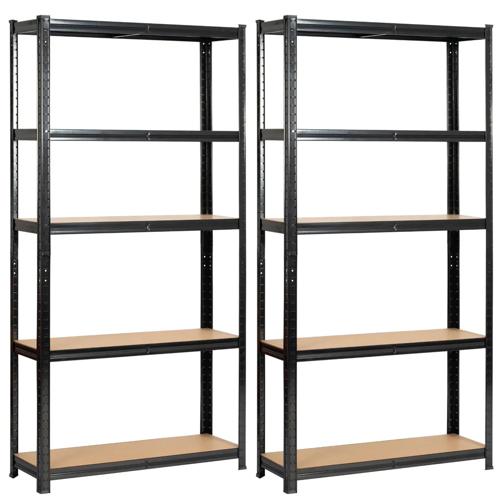 Sistema di Stoccaggio Akord Nero 10 Ripiani 90x30x180 cm | Ordine Totale